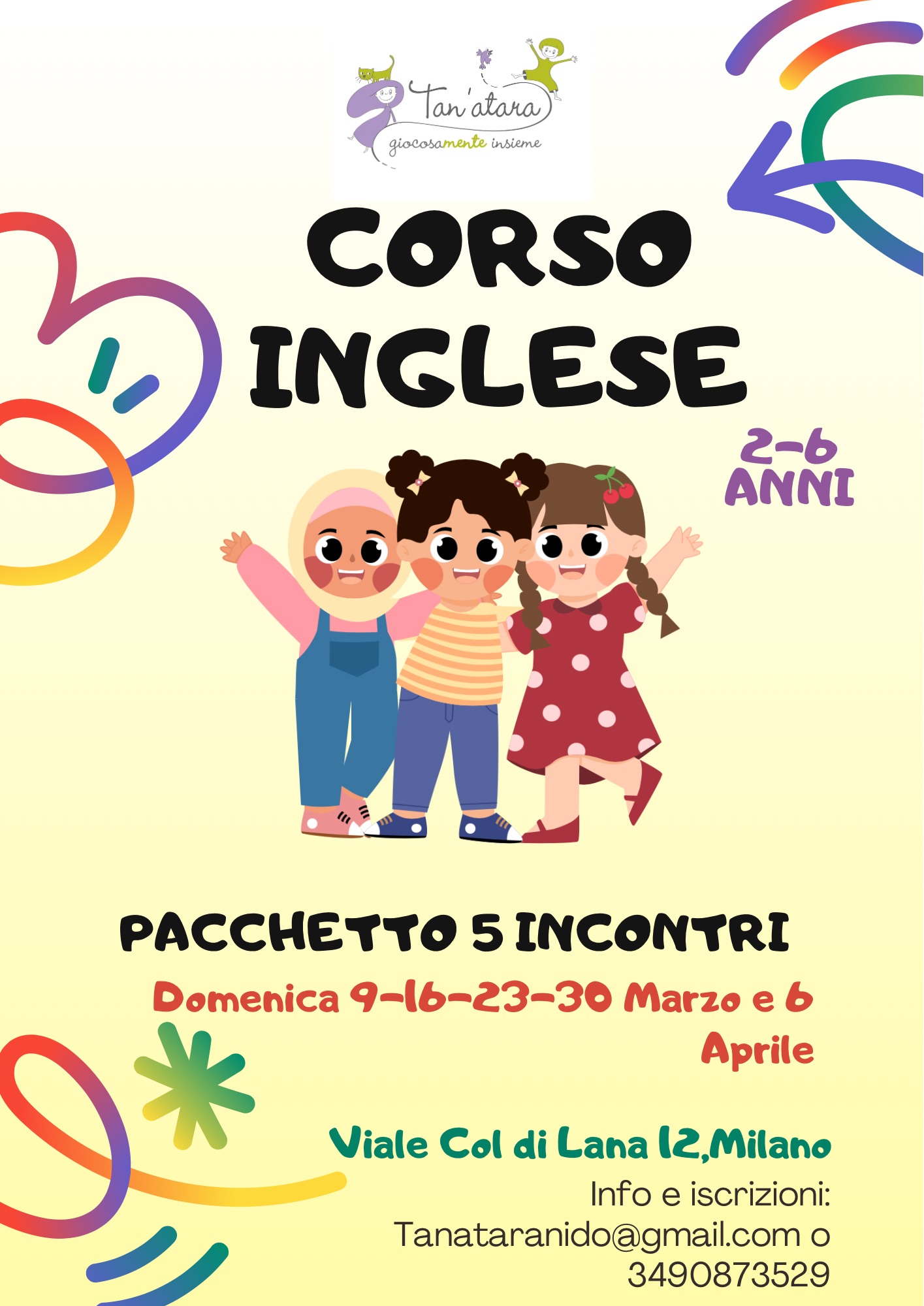 Corso di Inglese per bambini 2-6 anni